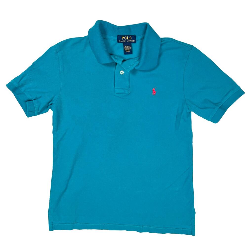 Polo Ralph Lauren Polo Shirt Blue Short Sleeve Collared 100% Cotton‎ Boys Medium